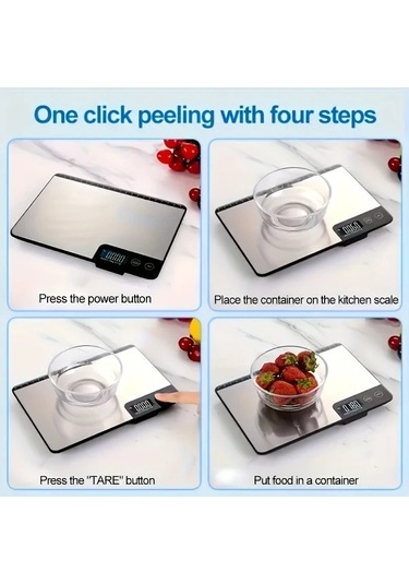 Fastbuy Wangxi Dijital Gıda Tartısı 33 Lbs Kapasiteli Gram Ons Soyma Fonksiyonu Gümüş Siyah Gümüş - Siyah