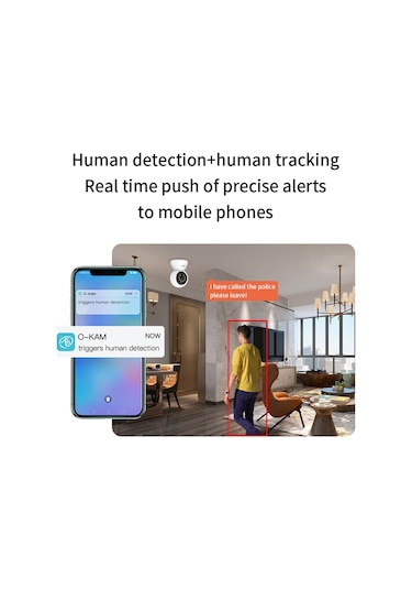 Vkemall Beyaz Ev Kamera 1080p 5mp - İki Yönlü Konuşma, 355 Dönebilen, Ir Gece Görüşü, Hareket Algılama, 256gb Tf Kart Desteği