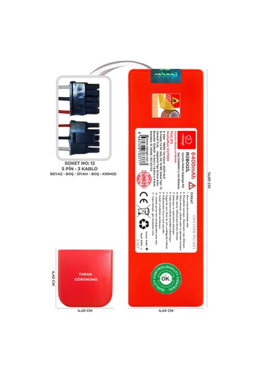 Philips Homerun Xu7000 6400mah Uyumlu Robot Süpürge Pili C6412rb-phi-001