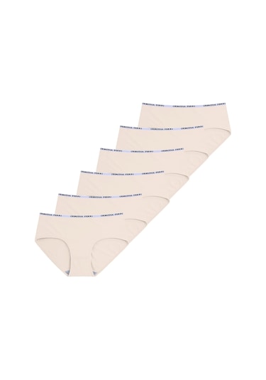 Likralı 6'lı Kutu Premium Günlük Kullanıma Uygun Bato Külot Amelıa G-008 H Bej