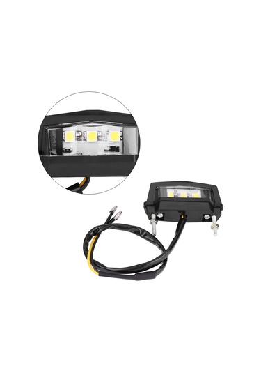 Yaozixa Motosiklet İçin Siyah Mini Led Stop Lambası - 3 Led'li, Dayanıklı Plastik Kasa, Lisans Levha Işığı, Kolay Kurulum