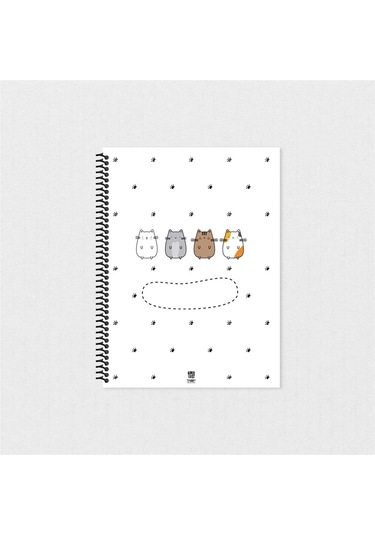 El Yapımı Sevimli Kedi Not Defteri 5 - A5-2702