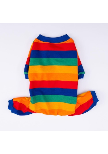 Ruby Gökkuşağı Penye Tulum Kedi Köpek Tulumu Kedi Köpek Kıyafeti Köpek Pijaması