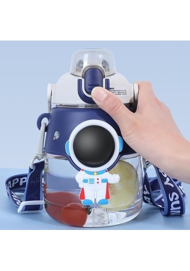 Yingfu Astronot Kampüs 1200 Ml Büyük Kapasiteli Damlatmaz Suluk Ürünü Mavi