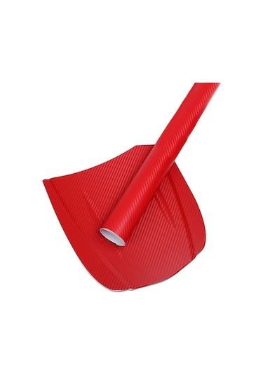 Shineyee Kırmızı 3d Karbon Fiber Araba Sticker, 127x10cm Kalın Pvc Filmi, Korozyon Ve Çizikten Koruma, Araba Dekorasyonu, Kesilebilir, Su Geçirmez, Renk Kaybı Olmaz