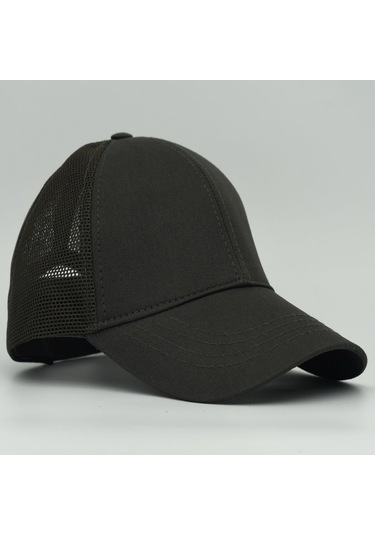 Unisex Ayarlanabilir Haki Fileli Spor Basic Şapka Haki