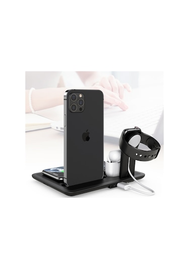 Ally 4 In1 15W Kablosuz Hızlı Şarj Standı iphone Uyumlu+Iwatch+Airpods (305122747)