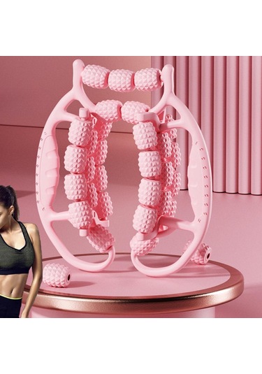 Suntek 29 Tekerlekli Bacak Masaj Silindiri Fitness Kelepçesi Kol Pembe