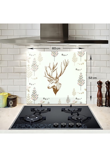 Decorita Cam Ocak Arkası | Cervus Deer | 52cm x 60cm