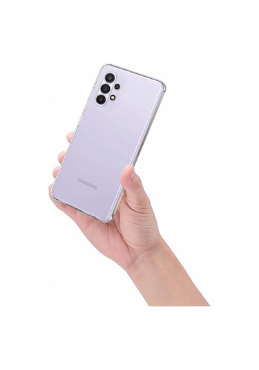 FitCase Samsung Galaxy Uyumlu A32 4G A325 Kılıf Kamera Korumalı Silikon Şeffaf Arka Kapak