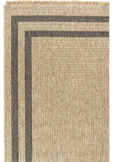 Çam Halı İndia 668 Siyah Seyran Halı Modern Jüt Desen Makine Halısı
