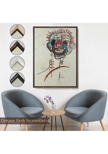 Çerçeveli Jean-michel Basquiat - İsimsiz Tablo - Untitled-7441