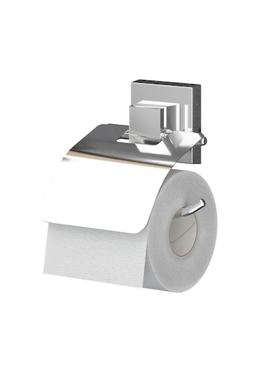 Teknotel Easyfıx Yapışkanlı Kapaklı Tuvalet Kağıtlık Krom Ef238