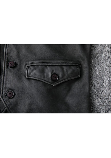 Hakiki Kuzu Derisi Kapaklı Yelek