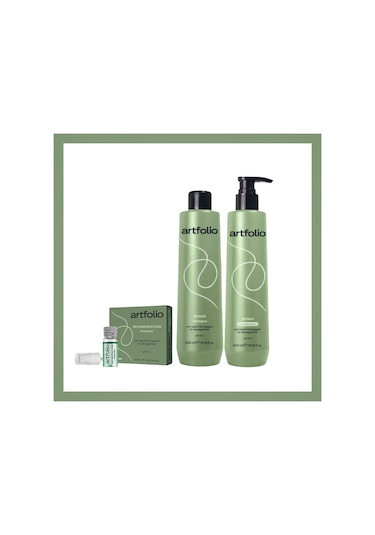 Artfolio İşlem Görmüş Saçlar İçin Onaran Şampuan Onarım Ve Yeniden Yapılanma Set İşlem Görmüş