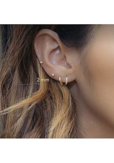 Tektaş Cerrahi Çelik Piercing Tragus Helix Kıkırdak Conch Gold Re Altın