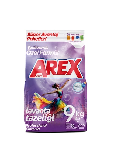 Arex Matik Toz Deterjan Lavanta Ferahlığı Renkliler İçin 9 KG