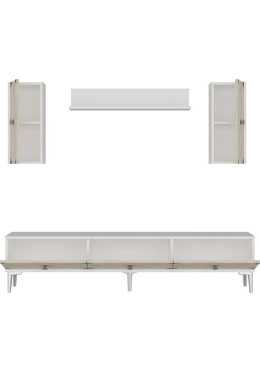 Tvr1897bts Alfa Tv Ünitesi Takımı Beyaz-traverten-silver 180cm