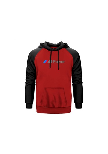 Bmw M Power Text Kırmızı Renk Reglan Kol Sweatshirt Kırmızı