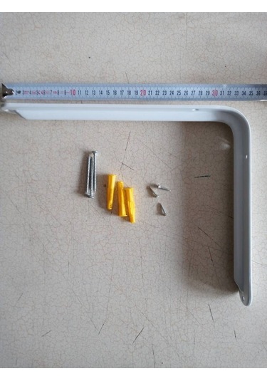 260x340 Mm Beyaz Raf Altı - Destek 4 Adet + Dübel Vida Beyaz