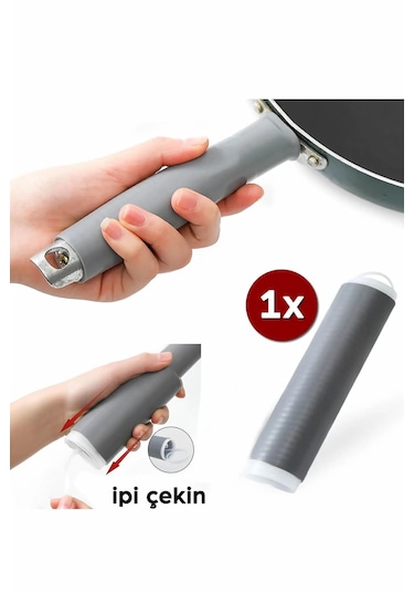 Isı Yalıtımlı Tutacak Tencere Tava Tutacağı Sapı Kolay Kurulum - 1 Adet Gri