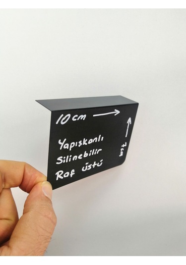 10 Adet Pvc Karatahta Siyah Ürün Etiket A7 10 x 7 CM Yapışkanlı Raf