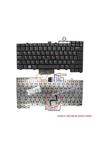 Dell Latitude E6400 E6410 E6500 E6510 M2400 M4500 Pp27l E6510 M4400 E5400 Klavye Siyah Tr 0fxh91, V082025bk