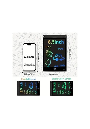 Trendooze Gaojunshop01 10 Inç Xzbb Abs Lcd Eğitim Tahtası, Mavi Pilli Çizim Tableti Çok Renkli