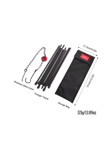 Sundick-kamp Şenlik Ateşi Tripod Taşınabilir Üçgen Destek Kamp,siyah Siyah