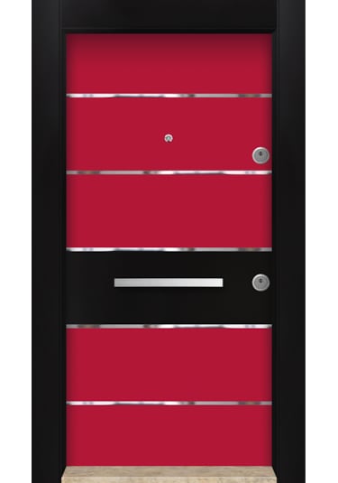 MONO ÇELİK KAPI  MN-6034 SOL KIRMIZI Dış İklim Kapısı