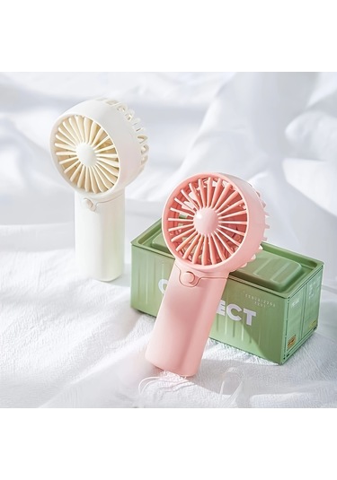Taşınabilir El Tipi Vantilatör, Hafif, Pil İle Çalışır, Masa İçin Pembe,