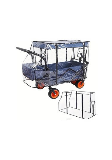 Elmpaly Transparan Siyah Su Geçirmez Eva Karavan Yağmurluk Örtüsü Rüzgar Toz Kar Korumalı Çok Amaçlı Araç Örtüsü Yan Cepheli