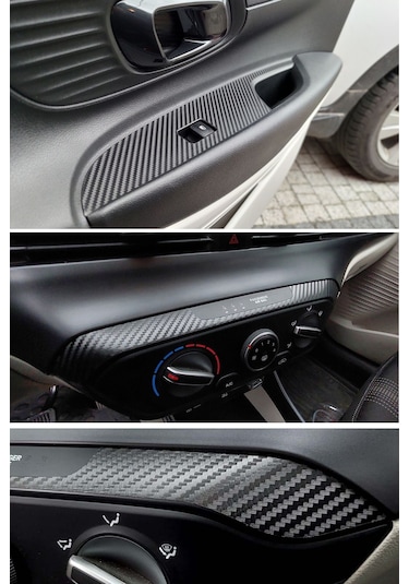 Hyundai Bayon İç Trim Set Mat Karbon Siyah / Ayna Katlama Butonlu