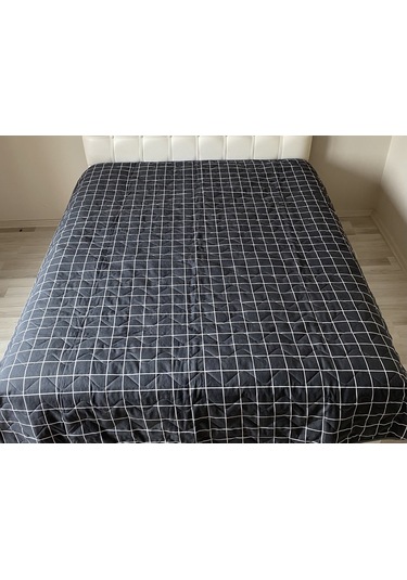 Kapitoneli Çok Amaçlı Pike Tek Kişilik 160x220 Siyah-Beyaz