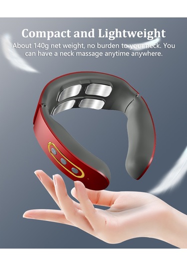 Mufunye Beyaz Boy Nack Masaj Cihazı, 42 C Sürekli Isı, 6 Farklı Masaj Modu, 9 Seviye Güç Ayarı, 15 Dakika Zamanlayıcı, 4 Başlı, Usb Şarjlı, İçinli Pil Çok Renkli