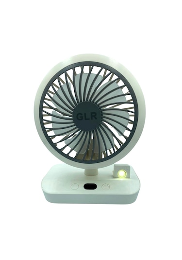 Bigmate Beyaz Mini Masa Fanı Taşınabilir Serinletici Işıklı Şarjl