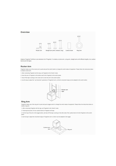 Mufunye Fingerbot Akıllı Robot Parçaları Seti: 5 Değiştirilebilir Kol + 2 Yastık Blok + 10 Çift Taraflı Bant