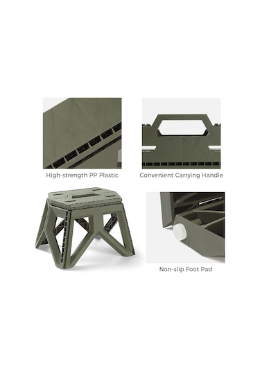 At6775 Plastik Katlanır Sandalye Kısa Model-askeri Yeşil Diğer Çok Renkli