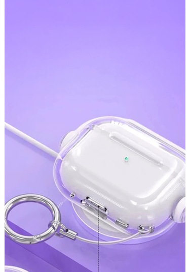 Apple Airpods Pro 3. Nesil İle Uyumlu Kılıf Kulaklık Dizayn Defens Case Şeffaf-beyaz
