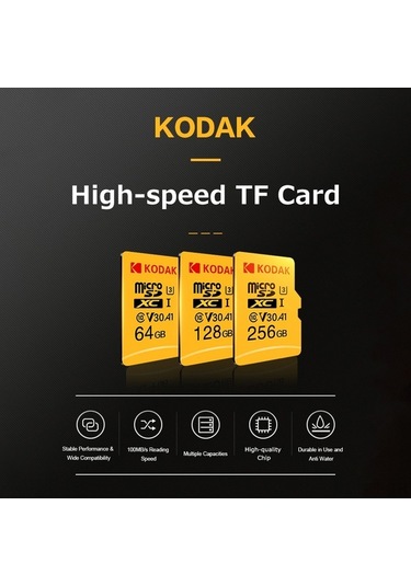Ulzyvf Yüksek Hızda 4k Video Kaydı İçin Mikro Sd Kart - 100mb/s Okuma, 80mb/s Yazma, Suya Ve Sıcağa Dayanıklı, Daha Hızlı Performans