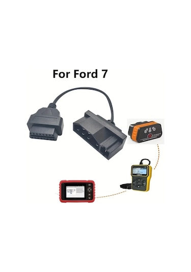 Xuweiwei For Ford 7pin Obd1 Obd2 Adaptor Kablosu Toyota Bmw Opel Mazda Araçlar İçin Tarayıcı