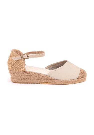 Star Tombis Gerçek Elişi Bej Hasır Jüt Bantlı Günlük Kız Çocuk Espadril Handmade Bej