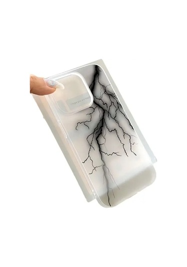 Fochsia iPhone Uyumlu 12 Pro Max İçin Siyah Minimal Mat Yarı Saydam Yıldırım Kılıf