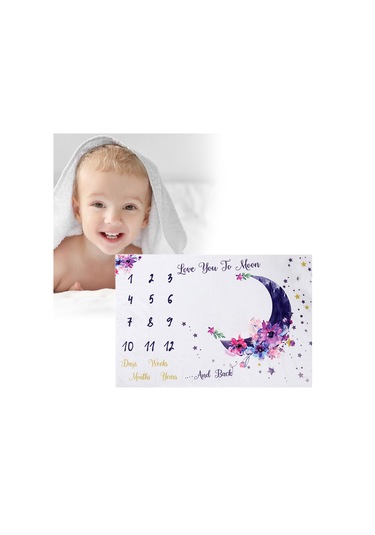 Dolıty Bebek Milestone Battaniye Aylık Ay Fotoğraf Prop Stil-a Stil A Çok Renkli