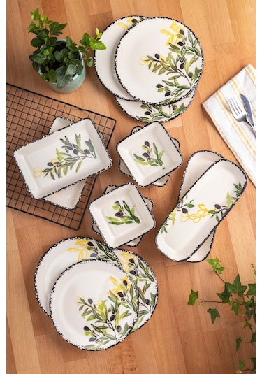 Olive 14 Parça 6 Kişilik Kahvaltı Takımı Çok Renkli