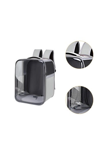 Suntek Kedi Sırt Çantası Taşınabilir Şeffaf Ön Köpek Gri