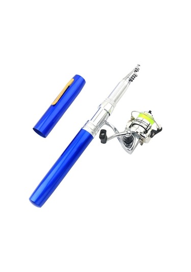 1.8 M Mavi Taşınabilir Mini Kalem Tipi Balıkçılık Kamışı Seti - Alüminyum Alaşımlı Gövde Ve Frp Kamış