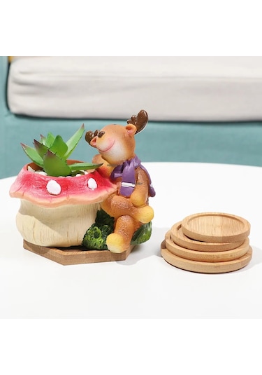 Round-6cm-home Basit Stil Bambu Tepsi Yetiştiricilerinin Pot Stander Altıgen Dikdörtgen Yuvarlak Kare Saksı Tabanı Bahçe Dekorasyon Malzemeleri