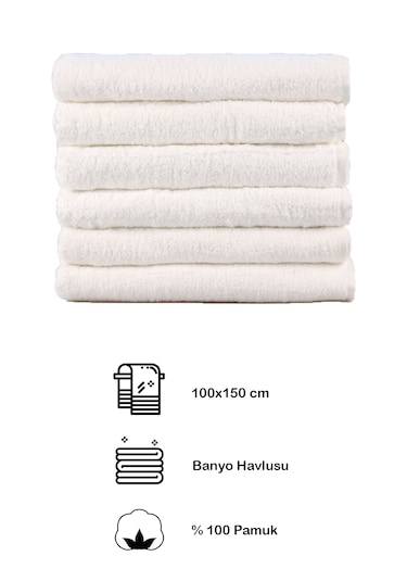 Otel Serisi Altılı Banyo Havlusu 100 x 150 CM