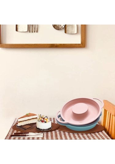 Qingmipy Pembe Silikon Kek Kalıbı - Çıkarımı Kolay, Temizliği Kolay, Fırında Güvenli, Çelik İç Çekirdekli Yuvarlak Isıya Dayanıklı Kek Kalıbı Pembe